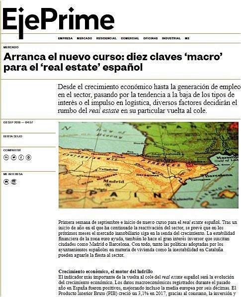 Arranca el nuevo curso: diez claves macro para el real estate espaol